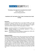 “Developing a New Approach to Conventional Arms Control”