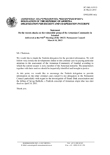 Statement by the Delegation of Armenia in response to the statement by the Delegation of Turkey