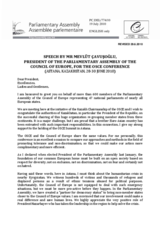 Statement by H.E. Mr. Cavusoglu, President of the Parliamentary Assembly of the Council of Europe