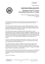 Statement by the Delegation of the United States on the Twenty-third round of the Geneva Discussions, held on 27 March 2013