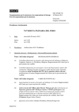 Giornale della 713a Seduta plenaria del Foro di cooperazione per la sicurezza