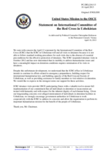 Statement by the Delegation of the United States on the suspension by the International Committee of the Red Cross of its visits to places of detention in Uzbekistan