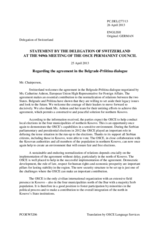 Statement by the Delegation of Switzerland on the Belgrade-Pristina agreement on the principles for the normalization of relations