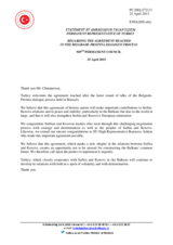 Statement by the Delegation of Turkey on the Belgrade-Pristina agreement on the principles for the normalization of relations
