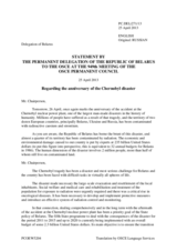 Statement by the Delegation of Belarus on the commemoration of the 27th anniversary of the disaster at the Chernobyl nuclear power plant
