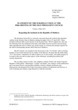 Statement by the Irish Presidency of the Council of the EU on the recent incident in the security zone of the Transdniestrian conflict on 26 and 27 April 2013