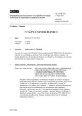 Journal de la 714ème séance plénière du Forum