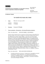 Diario de la 716ª Sesión plenaria del Foro de Cooperación en materia de Seguridad  