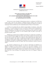 Intervention de Monsieur Yann Hwang, Représentant permanent adjoint sur la commémoration de la journée nationale des mémoires de la traite de l'esclavage et de leurs abolitions
