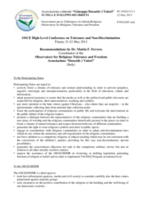 Recommendations by Mr. Mattia F. Ferrero, Coordinator