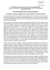 Contribution by the Ecumenical Federation of Costantinopolitans