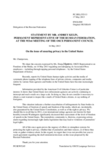 Statement by the Delegation of the Russian Federation on the freedom of the media in the United States of America