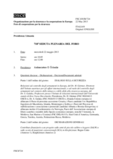 Giornale della 718a Seduta plenaria del Foro di cooperazione per la sicurezza