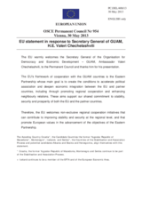 Statement by the Irish Presidency of the Council of the EU in response to Secretary General of GUAM, H.E. Valeri Chechelashvili