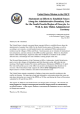 Statement by the Delegation of the United States on the  installation of fences in the Tskhinvali region