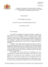 Statement by the Delegation of Georiga on the  installation of fences in the Tskhinvali region