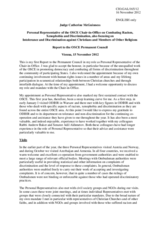 Report by the Personal Representatives of the Chairperson-in-Office on Combating Racism, Xenophobia and Discrimination, also Focusing on Intolerance and Discrimination against Christians and Members of Other Religions
