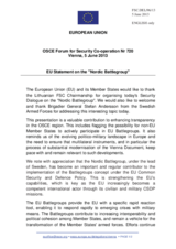 Statement by the Irish Presidency of the Council of the EU in response to the presentation on the Nordic Battle Group and the EU Battle Group Concept by Brigadier General S. Andersson, Swedish Armed Forces