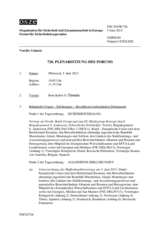 Journal der 720. Plenarsitzung des Forums