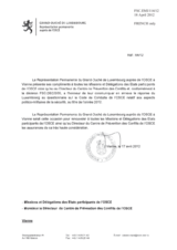 Response by the Delegation of Luxembourg to the Questionnaire on the Code of Conduct on Politico-Military Aspects of Security