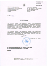 Response by the Delegation of Albania to the Questionnaire on the Code of Conduct on Politico-Military Aspects of Security Response by the Delegation of Albania to the Questionnaire on the Code of Conduct on Politico-Military Aspects of Security