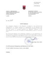 Response by the Delegation of Albania to the Questionnaire on the Code of Conduct on Politico-Military Aspects of Security Response by the Delegation of Albania to the Questionnaire on the Code of Conduct on Politico-Military Aspects of Security