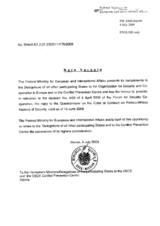 Response by the Delegation of Austria to the Questionnaire on the Code of Conduct on Politico-Military Aspects of Security