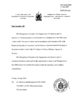 Response by the Delegation of Canada to the Questionnaire on the Code of Conduct on Politico-Military Aspects of Security Response by the Delegation of Canada to the Questionnaire on the Code of Conduct on Politico-Military Aspects of Security