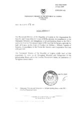 Response by the Delegation of Cyprus to the Questionnaire on the Code of Conduct on Politico-Military Aspects of Security Response by the Delegation of Cyprus to the Questionnaire on the Code of Conduct on Politico-Military Aspects of Security