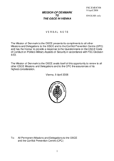 Response by the Delegation of Denmark to the Questionnaire on the Code of Conduct on Politico-Military Aspects of Security Response by the Delegation of Denmark to the Questionnaire on the Code of Conduct on Politico-Military Aspects of Security