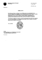 Response by the Delegation of Finland to the Questionnaire on the Code of Conduct on Politico-Military Aspects of Security Response by the Delegation of Finland to the Questionnaire on the Code of Conduct on Politico-Military Aspects of Security