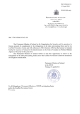 Response by the Delegation of Iceland to the Questionnaire on the Code of Conduct on Politico-Military Aspects of Security Response by the Delegation of Iceland to the Questionnaire on the Code of Conduct on Politico-Military Aspects of Security