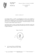 Response by the Delegation of Ireland to the Questionnaire on the Code of Conduct on Politico-Military Aspects of Security