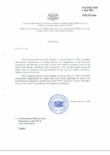 Response by the Delegation of Latvia to the Questionnaire on the Code of Conduct on Politico-Military Aspects of Security Response by the Delegation of Latvia to the Questionnaire on the Code of Conduct on Politico-Military Aspects of Security