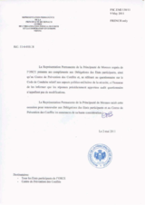 Response by the Delegation of Monaco to the Questionnaire on the Code of Conduct on Politico-Military Aspects of Security