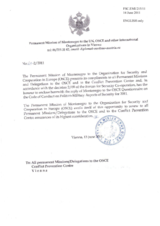 Response by the Delegation of Montenegro to the Questionnaire on the Code of Conduct on Politico-Military Aspects of Security Response by the Delegation of Montenegro to the Questionnaire on the Code of Conduct on Politico-Military Aspects of Security