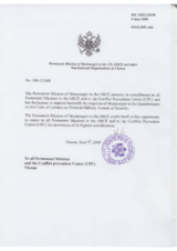 Response by the Delegation of Montenegro to the Questionnaire on the Code of Conduct on Politico-Military Aspects of Security Response by the Delegation of Montenegro to the Questionnaire on the Code of Conduct on Politico-Military Aspects of Security