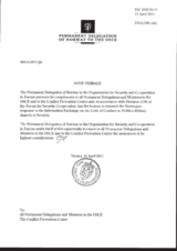 Response by the Delegation of Norway to the Questionnaire on the Code of Conduct on Politico-Military Aspects of Security