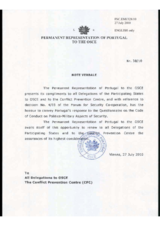 Response by the Delegation of Portugal to the Questionnaire on the Code of Conduct on Politico-Military Aspects of Security