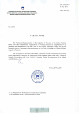 Response by the Delegation of Slovenia to the Questionnaire on the Code of Conduct on Politico-Military Aspects of Security