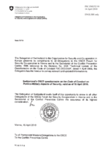 Response by the Delegation of Switzerland to the Questionnaire on the Code of Conduct on Politico-Military Aspects of Security