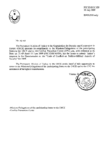 Response by the Delegation of Turkey to the Questionnaire on the Code of Conduct on Politico-Military Aspects of Security