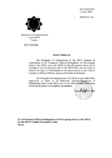 Response by the Delegation of Turkmenistan to the Questionnaire on the Code of Conduct on Politico-Military Aspects of Security