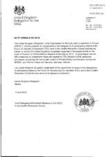 Response by the Delegation of the United Kingdom to the Questionnaire on the Code of Conduct on Politico-Military Aspects of Security Response by the Delegation of the United Kingdom to the Questionnaire on the Code of Conduct on Politico-Military Aspects of Security