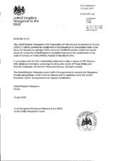 Response by the Delegation of the United Kingdom to the Questionnaire on the Code of Conduct on Politico-Military Aspects of Security Response by the Delegation of the United Kingdom to the Questionnaire on the Code of Conduct on Politico-Military Aspects of Security