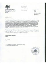 Response by the Delegation of the United Kingdom to the Questionnaire on the Code of Conduct on Politico-Military Aspects of Security Response by the Delegation of the United Kingdom to the Questionnaire on the Code of Conduct on Politico-Military Aspects of Security