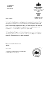 Response by the Delegation of the United Kingdom to the Questionnaire on the Code of Conduct on Politico-Military Aspects of Security Response by the Delegation of the United Kingdom to the Questionnaire on the Code of Conduct on Politico-Military Aspects of Security