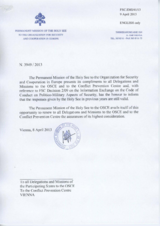 Response by the Delegation of the Holy See to the Questionnaire on the Code of Conduct on Politico-Military Aspects of Security Response by the Delegation of the Holy See to the Questionnaire on the Code of Conduct on Politico-Military Aspects of Security