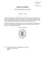 Response by the Delegation of Denmark to the Questionnaire on the Code of Conduct on Politico-Military Aspects of Security Response by the Delegation of Denmark to the Questionnaire on the Code of Conduct on Politico-Military Aspects of Security