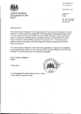 Response by the Delegation of the United Kingdom to the Questionnaire on the Code of Conduct on Politico-Military Aspects of Security Response by the Delegation of the United Kingdom to the Questionnaire on the Code of Conduct on Politico-Military Aspects of Security